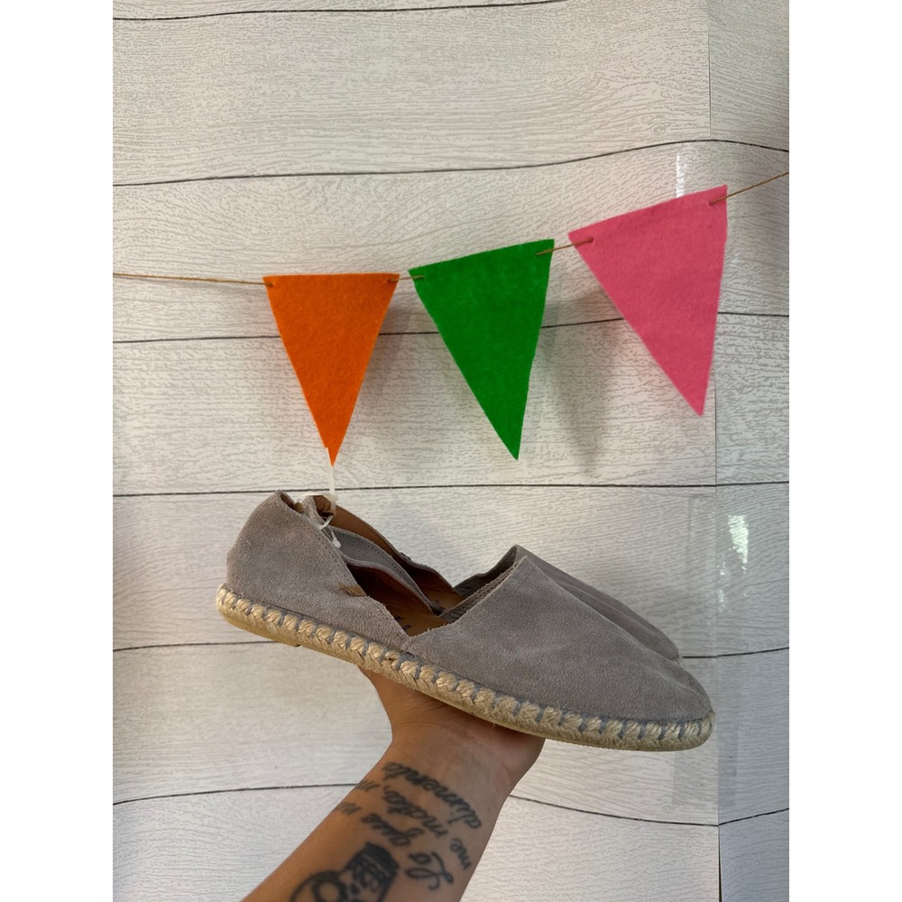 Verbenas Gaudi Grey Suede Espadrille Flats Made in Spain Size 40